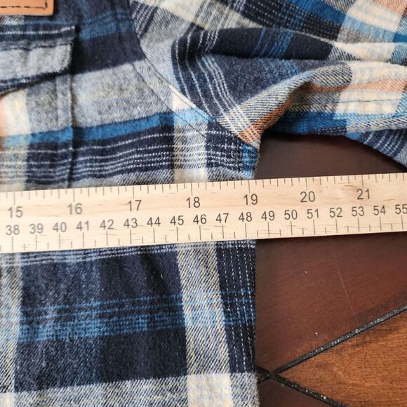 Burnside Flannel Long Sleeve Button Down Plaid Men Shirt Size S - Picture 8 of 13